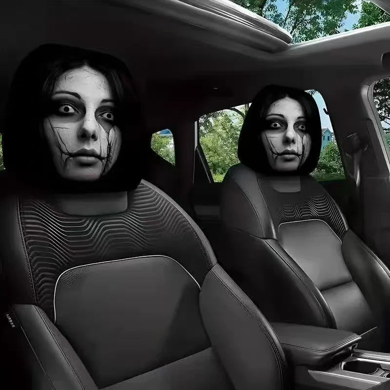 Ghost Car Headrest Cover