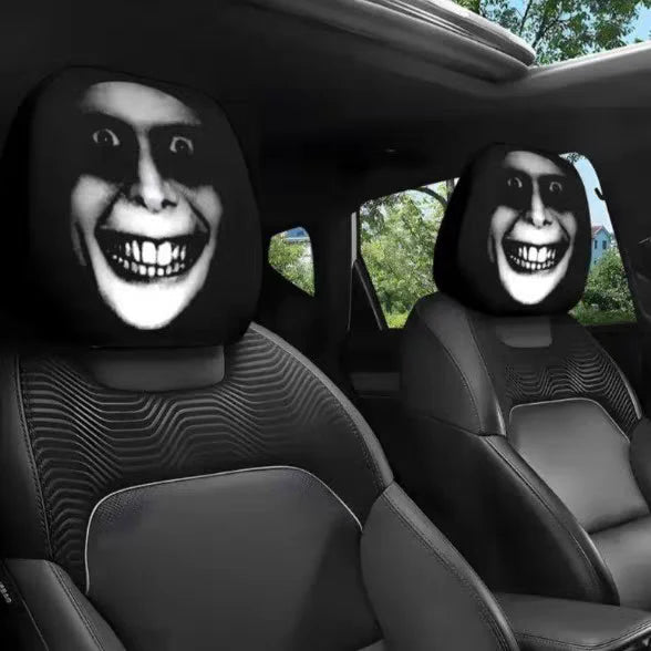Ghost Car Headrest Cover