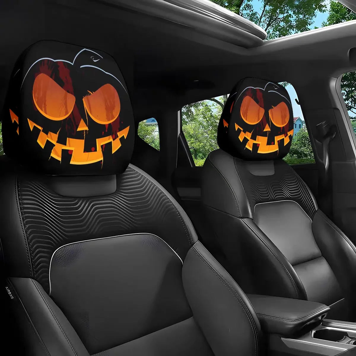 Ghost Car Headrest Cover