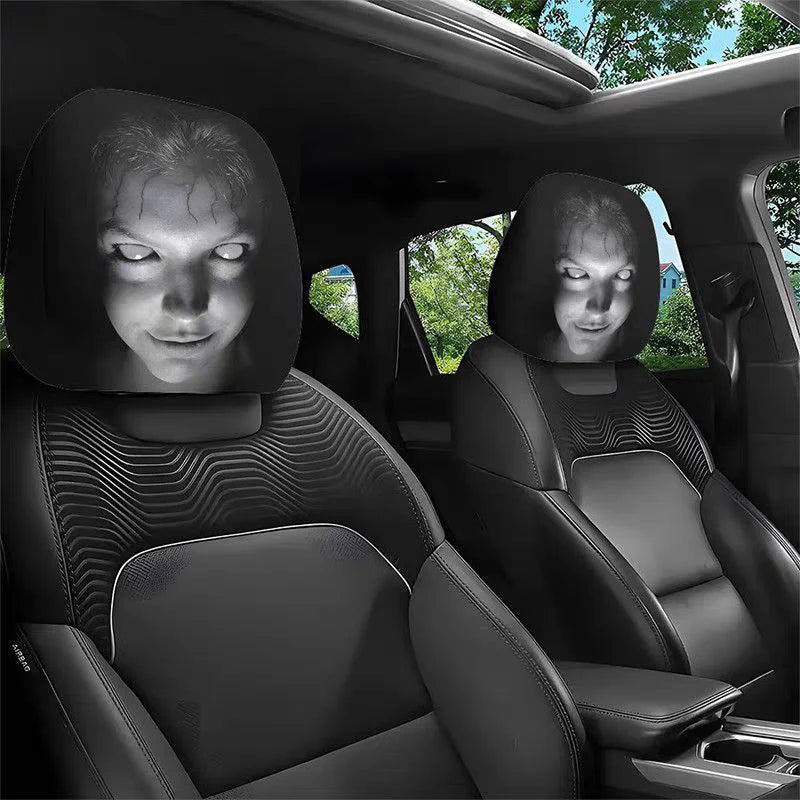 Ghost Car Headrest Cover